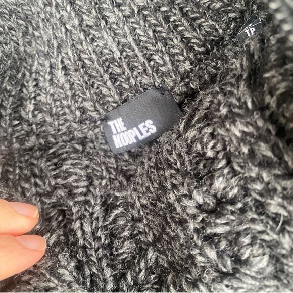 The Kooples Gray Zip Up Sweater with Cable Knit Design XS - Picture 5 of 11